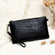 Qidell Clutch Women's Genuine Cowhide New Korean Style Large Capacity Clutch Bag Fashion Cowhide Crossbody Bag Women's Handbag Black