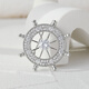 Ancient Brooch Men's Bossom Brooch High-end Brooch Simple Brand Badge Collar Pin Father's Day Gift Practical Gift for Dad High-end Rudder Crystal Brooch-Blue Diamond