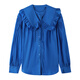 THE SEA LIFE Ou Hai Yisheng Shirt Women's 24 summer new product comfortable and neat draping large lapel casual shirt C12202 Klein Blue M
