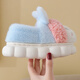 Candy astringent children's cotton slippers, winter plus velvet, thickened, warm, soft sole, non-slip, home cartoon rabbit, boys and girls, baby cotton slippers, heel included, pink, size 22-23, inner length 14cm