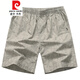 Pierre Cardin Summer Coton Shorts pour 5 points en ligne de grande taille Lâche grande taille Grand short imprimé plage décontractée à cinq points Mid-pant