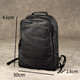 Echter Leder -Männer -Rucksack mit Kopfschicht Cowide Travel Rucksack Modetrendy Schoolbag Koreanische Version Business Computertasche Schwarz