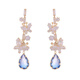 Sili No Piercing Ear Clip Micro-Inlaid Zircon Blue Water Drop Earrings Women's New Exquisite and High-Quality Super Fairy Long Earrings Butterfly Water Drop Ear Clips (Mosquito Repellent Disc Ear Clips)