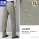 Romon Pure Cotton Double Plissee Männer lässige Hose für Frühling und Sommer dünne tiefe Schritte hohe Taille Lose Vater Hosen mittleren Alters und ältere Hose Frühling und Sommer Deep Khaki 6626-4 Dünn 33
