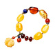 Ouchini Beeswax Duobao Bracelet Blood Amber Amber and Amber Rose Pendant Women's 4007 Duobao Bracelet (Ready Shipping)