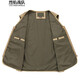 烈焰战队马甲 男士中年秋季多口袋钓鱼马夹背心 中老年休闲95棉带里衬坎肩 105款浅军色马甲 4XL （建议体重165-180斤）