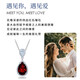 Falinro platinum necklace for women, ruby pendant, Heart of the Ocean, light luxury jewelry, Chinese Valentine's Day gift for girlfriend and wife, platinum O-shaped chain + garnet pendant, engraving