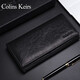 Colins Keirs genuine leather wallet men's long large capacity men's money chuck layer cowhide wallet card bag men's wallet gift box black

