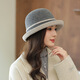 JIASHENGXI Woolen Fisherman Hat Women's Autumn and Winter Small Fragrance French Retro Hepburn Style Elegant Gift Hat Thickened Warm Khaki One Size