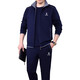Playboy Sports Set Men's Three Set de Spring and Automne New Daddy Suit de grande taille Casual Running Sports Costume pour le moyen d'âge d'âge et de personnes âgées 3937 Bleu foncé [set en trois pièces au printemps et automne] xl [suggéré 121-140jin [Jin est égal à 0,5 kg]]]