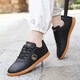 Harroman Tai Chi shoes new soft leather lightweight breathable non-slip beef tendon soles men and women morning exercises and performing martial arts Tai Chi sports shoes 9789 black 36