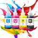 Yichuan [Originalqualität] Geeignet für HP 4826 Tinte 47 Tintenpatrone 4828 4825 4829 4877 Farbe Vierfarber Tinte Tinte Öl gelber Tinten-Tinten-Pack (mit Tintenaddier)