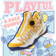 Kumpoo [Little Yellow Duck Co-marquée] Chaussures de badminton ACF Double-Core Mids Sneakers Breathable Sneakers Men and Women G826S blanc / jaune / bleu 35