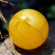 Yuzhi natural raw ore Russian material unoptimized beeswax amber round beads chicken fat yellow and white nectar single beads with certificate single 14-15mm (with certificate/elastic cord)