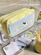 Canaan Songji Simple Japanese style ins large capacity color matching niche pencil case Middle and high school student exam portable pencil pencil case Yellow and blue splicing puppy pencil case Connect puppy pencil case