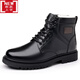Zapatos de cuero de algodón de invierno de Xuan Yaxi zapatos de cuero de cuero genuino zapatos de cuero para hombres de cuero Martin Boots Hook Agody Zapatos de algodón de cuero genuino LOAN UNA X3519 Negro 38