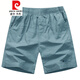 Pierre Cardin Summer Coton Shorts pour 5 points en ligne de grande taille Lâche grande taille Grand short imprimé plage décontractée à cinq points Mid-pant