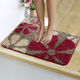 Bathroom door mats, home door absorbent floor mats, toilet bedroom mats, bathroom anti-slip mats, red large flowers 40*60cm