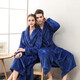 Ende des Jahres, verdickter Bademantel, Männer und Frauen-Samtpyjama, erweiterte und größere Flanellpaare Yukata 1506 Gray Men XL [165-175 cm, 120-160jin [Jin gleich 0,5 kg]]