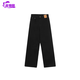 Youxiange pear-shaped body American straight jeans for women in autumn large size fat girl high waist covering her hips loose and slimming wide-leg pants Black trousers Regular 4XL large [recommended 175-190Jin [Jin equals 0.5 kg]]