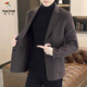 Woodpecker (TUCANO) 2025 woolen coat men's suit autumn and winter new suit short woolen coat business casual trend dark gray XL recommended 130-150Jin Jin equals 0.5 kg