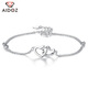 Aido diamond platinum bracelet for women Pt950 platinum love-shaped bracelet, fashionable and versatile Christmas gift for girlfriend, weight 3.4-3.6 grams, length 16+2cm