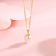 Mengjinyuan 18K gold pendant for women, gold 750 pearl pendant, simple clavicle chain birthday gift for girlfriend, pearl diameter is about 5.5mm - gold weight is about 0.09g