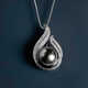Platinum gray pearl pendant necklace niche light luxury French clavicle chain Tahiti gray trend Princess Windsor Z