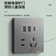 FDD International Electrician 86 type concealed 20W five-hole with dual USB+typec-c socket panel for household use without charging head wall power supply Five-hole 2.1A dual USB+Type-c [white]