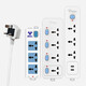 Bull British standard plug-in Hong Kong version conversion plug universal British standard conversion plug USB British drag plate Hong Kong socket 5 plug-in position [1050] 3 meters