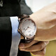 Lobinni Herrenwache Vollautomatisch mechanische Herren -Uhrengeschäft Einfacher Gürtel Waterdes Schweizer Stil Watch 12033 [Qualitätsauswahl] Silberschale Schwarzstahlgürtel