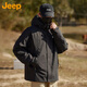 Jeep (JEEP) down jacket for men and women, couple model, winter three-in-one assault jacket, warm clothes, black XL