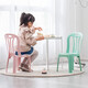Camellia small stool plastic stool low stool bathroom laundry stool household shoe changing stool children's backrest chair-green (0805)