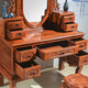 Tianjiang Qicai mahogany furniture Burmese rosewood (scientific name: Big fruit rosewood) all solid wood European style bedroom dressing table dressing stool Fuyun dressing table + stool two-piece set
