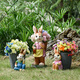 Yi Mingyuan courtyard decoration floor-standing simulation rabbit ornaments living room balcony crafts outdoor animal sculpture flower pot landscape combination 4