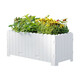 Flower box outdoor courtyard balcony vegetable planting plastic anti-corrosion flower trough extra large rectangular fence custom planting box white length, width and height 96*24*48cm