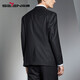 Qipai men's wool suit suit 2025 autumn new business wedding dress including cashmere suit and trousers two-piece set black suit top XXS B46 170/92B