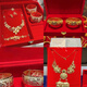 Jinshitong quality engagement three-gold jewelry new wedding box hardware golden ring necklace bracelet earring storage embroidery-Fengchai box