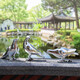 Juyanghui simulated pigeon ornaments, animal sculptures, imitation stainless steel, copper birds, swallows, outdoor courtyard garden interior decorations, silver electroplating style 3