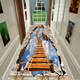 3D vertigo carpet can be cut, 3D thrilling corridor aisle carpet, long stairway, fully covered custom door mat, wooden bridge 40*60 cm rectangular