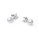 Chow Tai Fook Bow 925 Silver Pearl Stud Earrings AQ32612