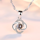 Xingtang Pt950 platinum necklace for women, four-leaf clover, platinum pendant, moissanite necklace, simple K gold clavicle chain for girls, white diamond (single pendant does not include chain)