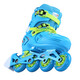 Dynamic (ACTION) skates for children, beginners' fancy shoes, adjustable size roller skates for boys and girls, locking wheel flat roller skates, full set of roller skates, light and shadow blue, set of 2 shoes + 912 helmet + turtle protective gear + bag L 36-39 size