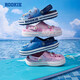 ROOKIE children's shoes, boys' and girls' clogs, summer new children's beach toe-cap sandals, with 6 cartoon buckles, feather white/midnight blue 31 32, suitable for feet 19.5-200cm long