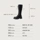 Asamachi winter long Martin boots women's high boots women's lace-up boots women's side zipper knight boots women's elastic women's boots black 39