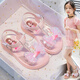 G.duck little yellow duck girls princess sandals 2025 summer new soft-soled crystal shoes girls non-slip children's shoes children's fashion 2723 purple 34 shoe inner length about 21.3cm
