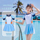 Zailu children's swimsuit girls summer princess one-piece swimsuit small, medium and large children girls 2024 new swim blue + swimming goggles + nose clip earplugs L L recommended height 90-105cm weight 25-35 Jin Jin is equal to 0.5 kg