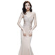 
Cool Huke evening dress for women 2022 new high-end temperament slimming 2022 summer banquet aura queen temperament sexy fish tail apricot color fish tail long M