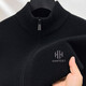 Hengyuanxiang 100% cardigan men's cardigan 2025 autumn and winter new youth fashion sweater jacket solid color sweater stand collar Earl Red 3XL 190/56/125