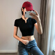 Aisunstyle European and American ins internet celebrity tight-fitting fitness wear for women in summer quick-drying navel-baring slimming sports T-shirt breathable short yoga top white M (recommended 95-118Jin Jin equals about 0.5kg)